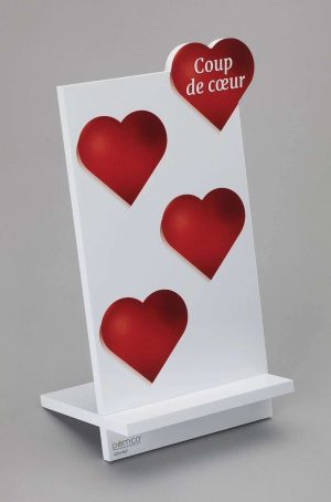 Chevalet de présentation PVC "Coup de coeur"