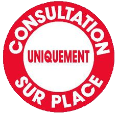 Etiquettes d'informations "CONSULTATION SUR PLACE"
