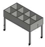 Bac à BD sur piètement