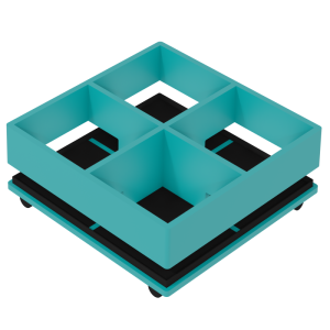 Bac à albums mobile 4 cases laqué