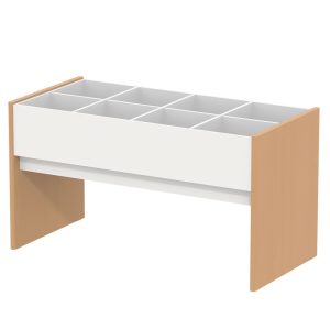 Bac à BD enfants 8 cases mélaminé et plaqué hêtre
