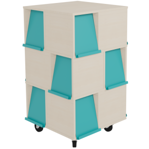 Tour à périodiques mobile 12 portes époxy