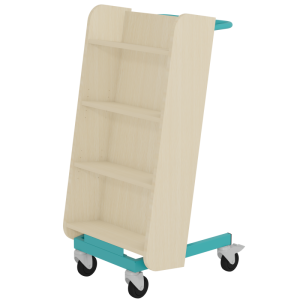 Chariot CÉSAR simple face mélaminé chant ABS piètement et poignée époxy