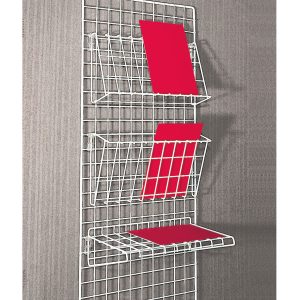 Support treillis 3 fonctions pour grille d'exposition époxy - 45x24 cm - Blanc