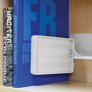 Serre-livres ABS pour tablette mélaminé - L19,2xP7,8xH12 cm - Blanc