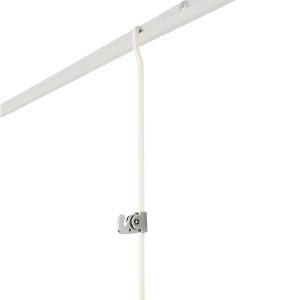 Kit cimaise tiges 4x4 mm rail alu laqué blanc anti-dégondables