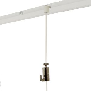 Kit cimaise "câbles" nylon-perlon 2 mm rail alu laqué blanc