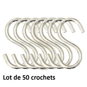 crochets métal chromé en "s"