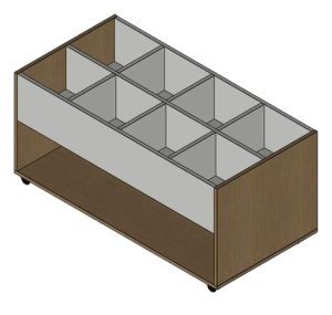 Bac à livres 8 cases