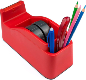 Dévidoir rouge avec porte-stylos Sax