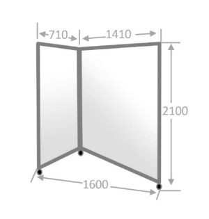 Cloison mobile à angle droit