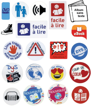 Symboles adhésifs imprimés